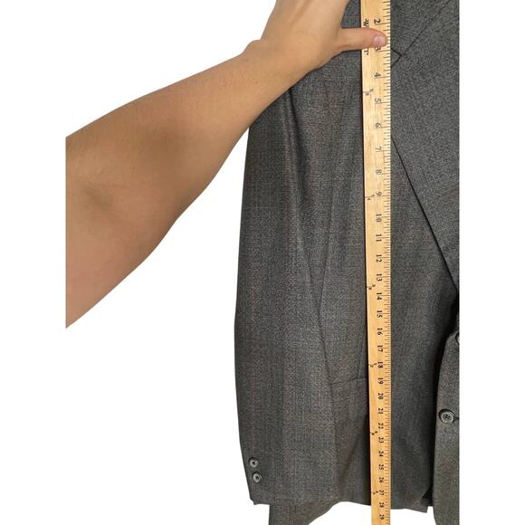 Hart Schaffner Marx 42R Silver Trumpeter LUXURY Blazer Gray Plaid Wool Jacket - Picture 10 of 11